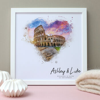 Personalised Watercolour Engagement Framed Print, 6 of 10