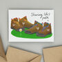 Walking Boots Valentine Or Anniversary Card, thumbnail 1 of 2