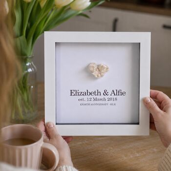 Personalised 8th Anniversary Gift Handmade Silk Heart, 4 of 9