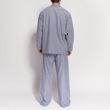Men's Pyjamas Ash Grey Herringbone Flannel, 2 of 4