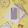 Purple Gingham Eco Friendly, Biodegradable Phone Case, thumbnail 6 of 8