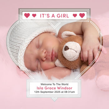 It’s A Girl New Baby Girl Premium Rock Photo Slate, 3 of 6