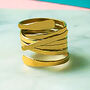 Curly Interwoven Rose/Gold Plated Silver Ring, thumbnail 2 of 6