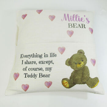 Personalised Childs Cushion With Teddy Bear, 5 of 9