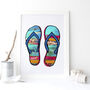 Blue Beach Sandals Print, thumbnail 5 of 6