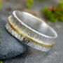 Wedding Band In 18ct Yellow Gold And Sterling Silver, thumbnail 1 of 6