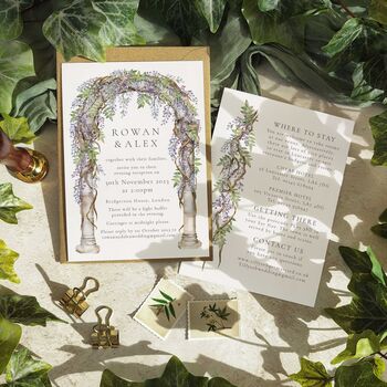 Regency Wisteria A6 Flat Wedding Invitations, 2 of 6