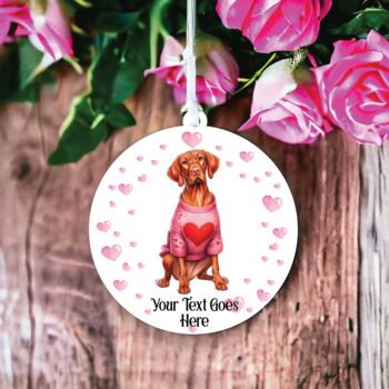 Personalised Vizsla Dog Love Decoration, 2 of 2