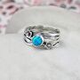 Blue Opal Flower Ring, thumbnail 4 of 6