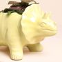 Yellow Triceratops Dinosaur Planter, thumbnail 2 of 2