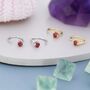 Tiny Garnet Red Cz Huggie Hoop Earrings, thumbnail 7 of 10