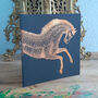 'Crazy Horse' Metallic Foiled Greeting Card Hand Made, thumbnail 1 of 6