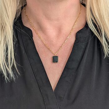 The Rectangle Black Onyx Necklace, 5 of 9