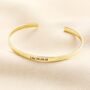Personalised Sterling Silver Flat Open Torque Bangle In Gold, thumbnail 1 of 4