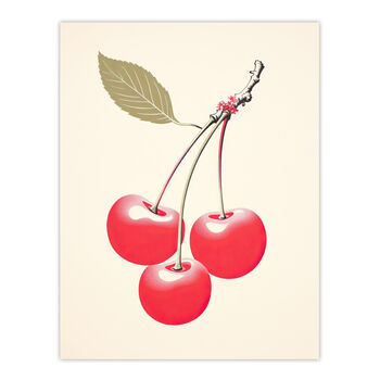 Red Smudge Cherry Kitchen Simple Wall Art Print, 6 of 6