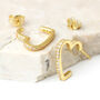 18ct Gold Plated Or Silver Crystal Heart Hoop Earrings, thumbnail 2 of 7