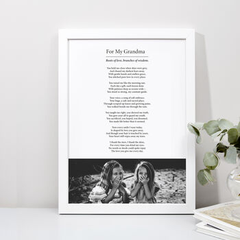 For My Grandma Personalised Photo Poem Print, 8 of 9