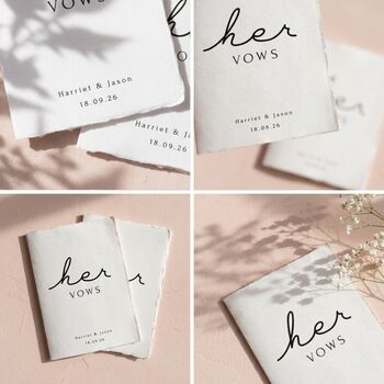 Personalised Wedding Vow Cards His And Her Vow Books, 9 of 10
