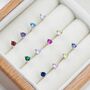 Sterling Silver Three Prong Birthstone Stud Earrings, thumbnail 2 of 12