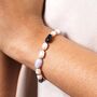Blue Semi Precious Stone And Pearl Bracelet In Silver, thumbnail 1 of 4