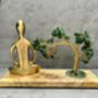Zen Yoga Pose Sculpture With Tree Of Life Statue Gift Padmasana Lotus Pose, thumbnail 2 of 8