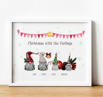 Personalised Christmas Gnome Family Print | Gift For Mum, 2 of 5