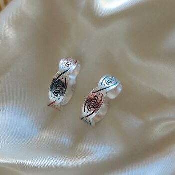 Silver Colourful Dna Muslim Band Adjustable Toe Ring, 2 of 7