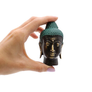Small Antique Brass Buddha Head, 2 of 2