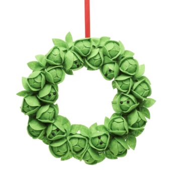 Brussels Sprout Felt Christmas Wreath, 2 of 6