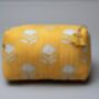 Fan Flower Pattern Yellow Cotton Wash Bag, thumbnail 1 of 6
