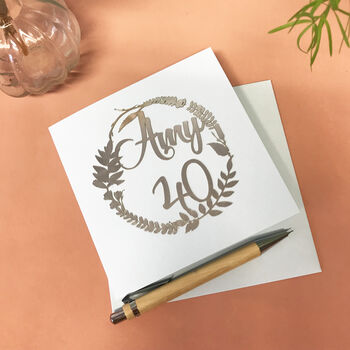 Personalised 40th Floral Birthday Papercut Card, 6 of 12