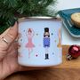Christmas Nutcrackers And Ballerinas Enamel Mug, thumbnail 2 of 3