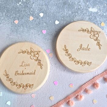 Personalised Floral Bridesmaid Mirror, Thank You Gift, 2 of 4
