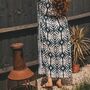 Navy Blue Three Quarter Sleeve Viscose Summer Kaftan, thumbnail 3 of 4