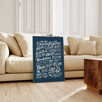 Dancing Queen Lyrics Print, Abba Poster, 16 Colour Options, 8 of 11