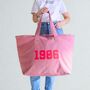 Personalised Zip Tote Bag With Birth Year, thumbnail 9 of 9