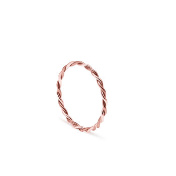 9k Rose Gold Twisted Stacking Ring, 2 of 3