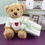 Valentine's Day Teddy Bear With Belgian Chocolates, thumbnail 1 of 7