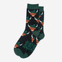 Highland Cow Scottish Tartan Hat Men's Bamboo Socks Black Green, thumbnail 2 of 3