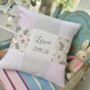 Personalised Pink And Grey Bunny Name Cushion, thumbnail 2 of 9