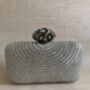 Silver Lotus Clasp Rectangular Clutch Bag, thumbnail 1 of 11