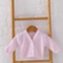 Personalised Embroidered Bow New Baby Cardigan Three Colours Available, thumbnail 3 of 7
