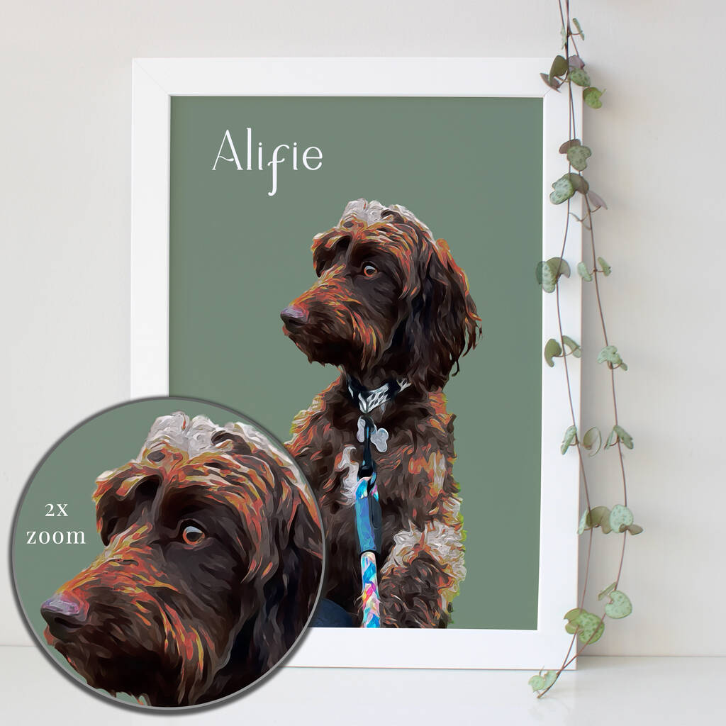 Personalised Painterly Dog Portrait Gift Print By Hope and Love