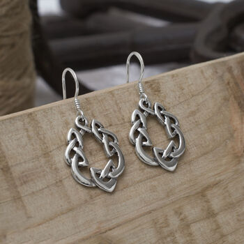 Sterling Silver Celtic Love Loop Earrings, 4 of 5