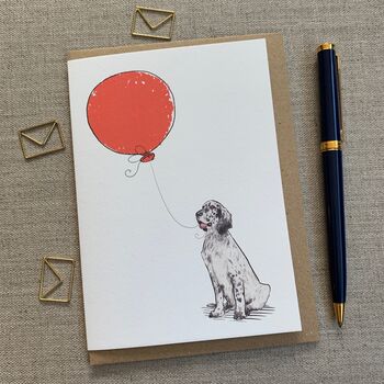 Personalised English Setter Birthday Card, 2 of 4
