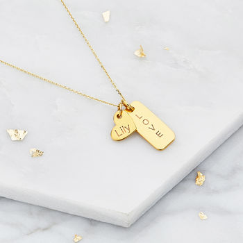 Personalised Bar And Heart Charm Necklace, 2 of 5