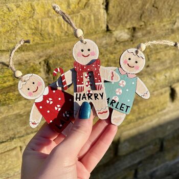 Wooden Personalised Gingerbread Character, 4 of 5