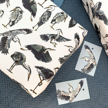 Heron Watercolour Wrapping Paper, 9 of 11