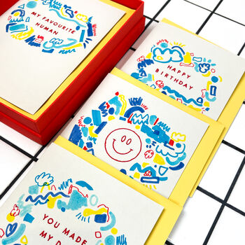 'Happy Birthday' Hand Embroidered Doodle Card, 2 of 2