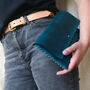 Leather Clutch Bag With Interlocking Seam, thumbnail 5 of 12